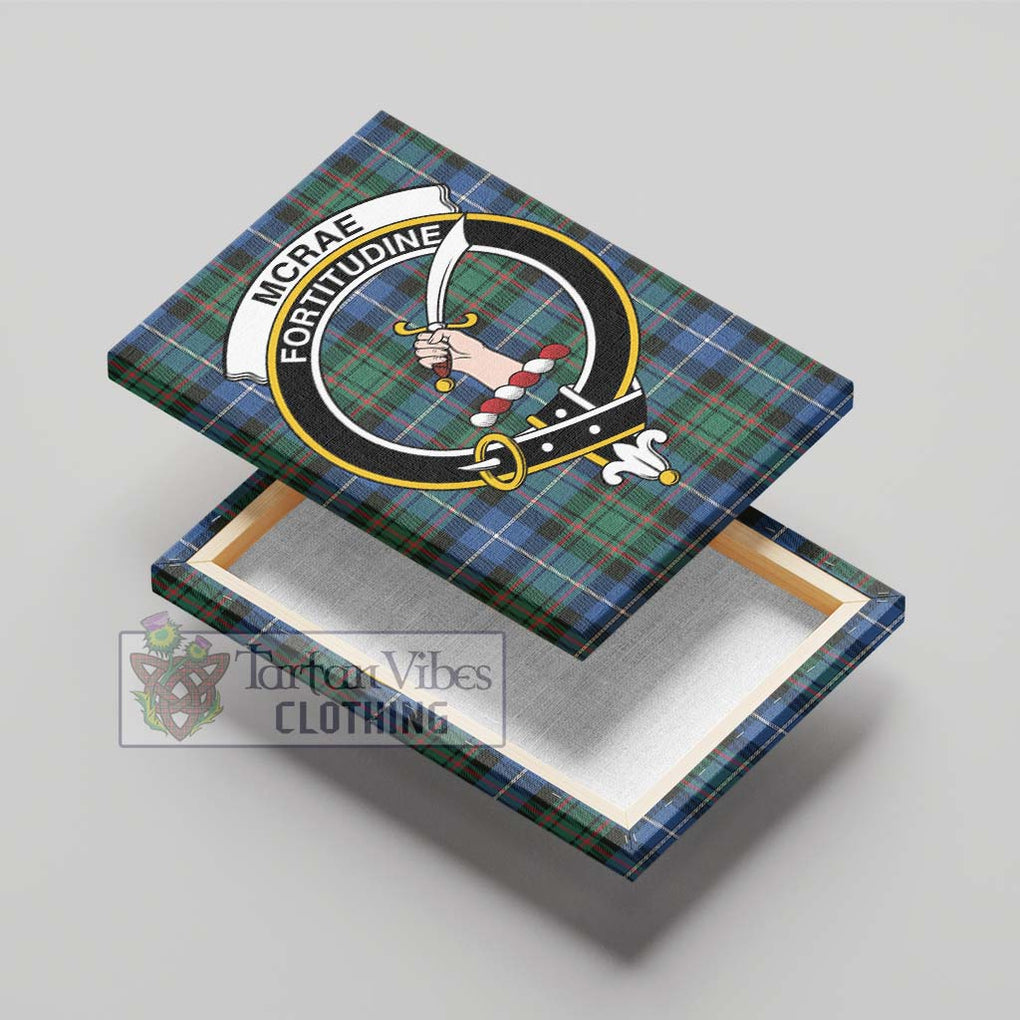 McRae Hunting Ancient Tartan Canvas Print Wall Art with Family Crest - Tartan Vibes Clothing