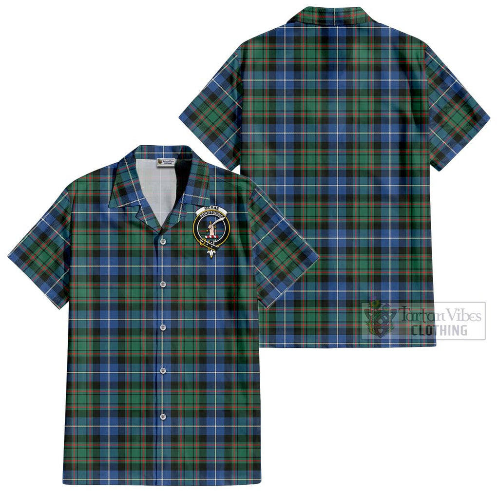 McRae Hunting Ancient Tartan Cotton Hawaiian Shirt with Family Crest Kid - Tartan Vibes Clothing