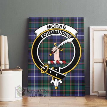 McRae Hunting Modern Tartan Canvas Print Wall Art with Family Crest