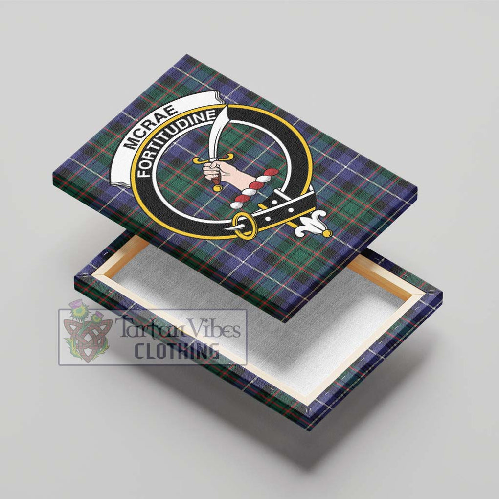 McRae Hunting Modern Tartan Canvas Print Wall Art with Family Crest - Tartan Vibes Clothing