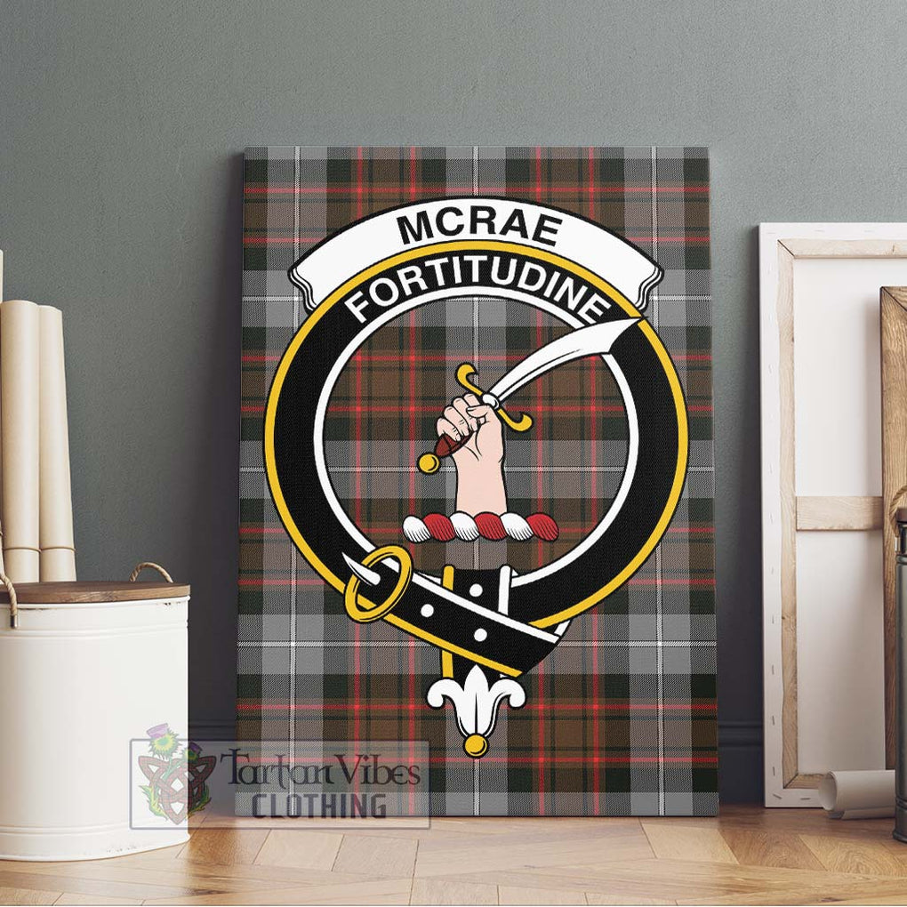 McRae Hunting Weathered Tartan Canvas Print Wall Art with Family Crest Without Frame - Tartan Vibes Clothing