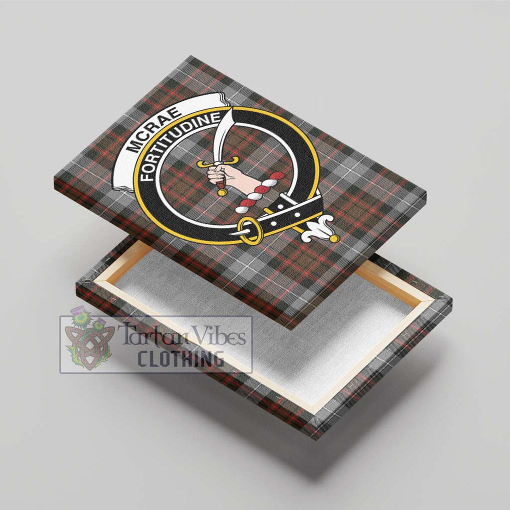 McRae Hunting Weathered Tartan Canvas Print Wall Art with Family Crest - Tartan Vibes Clothing