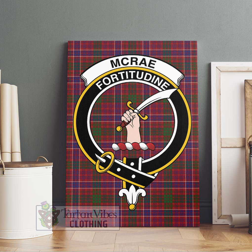 McRae Red Tartan Canvas Print Wall Art with Family Crest Without Frame - Tartan Vibes Clothing