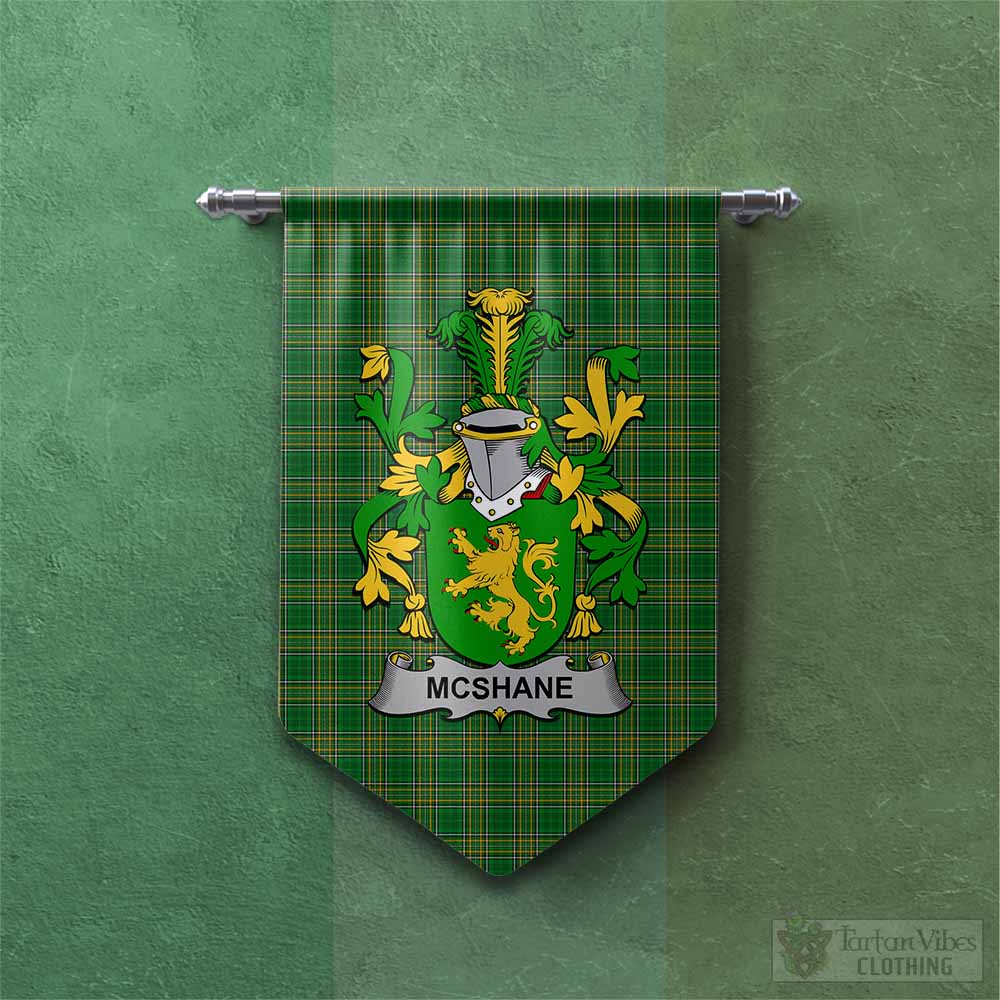 McShane Irish Clan Tartan Gonfalon, Tartan Banner with Coat of Arms Chevron - Tartan Vibes Clothing