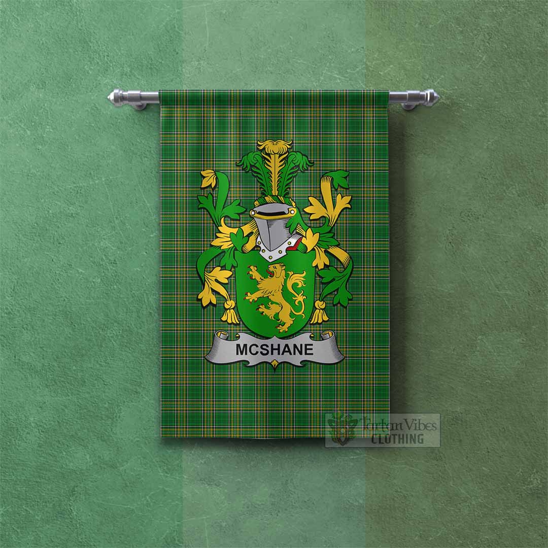 McShane Irish Clan Tartan Gonfalon, Tartan Banner with Coat of Arms Rectangle - Tartan Vibes Clothing