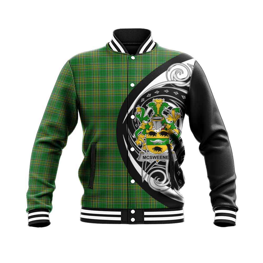 McSweeney Irish Clan Baseball Jacket Celtic Circle Style Unisex - Tartan Vibes Clothing