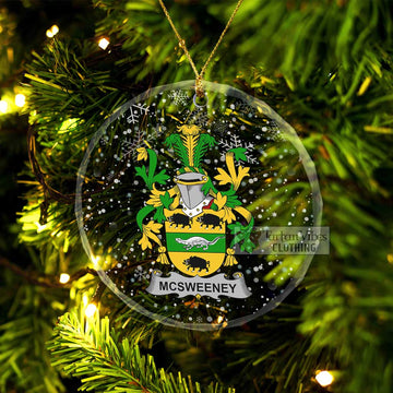 McSweeney Irish Clan Christmas Glass Ornament with Coat of Arms