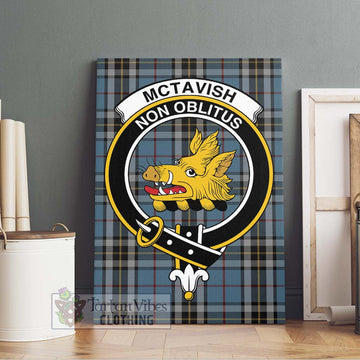 McTavish Dress Tartan Canvas Print Wall Art with Family Crest