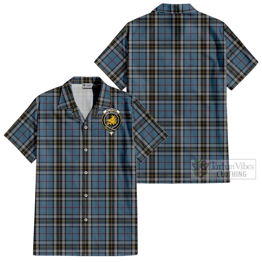 McTavish Dress Tartan Cotton Hawaiian Shirt with Family Crest Kid - Tartan Vibes Clothing