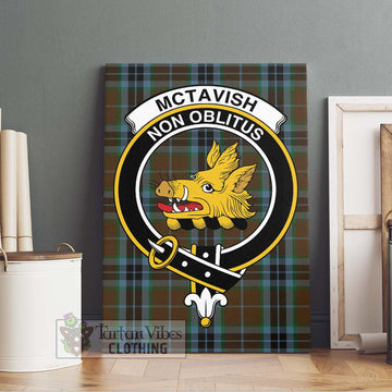 McTavish Hunting Tartan Canvas Print Wall Art with Family Crest