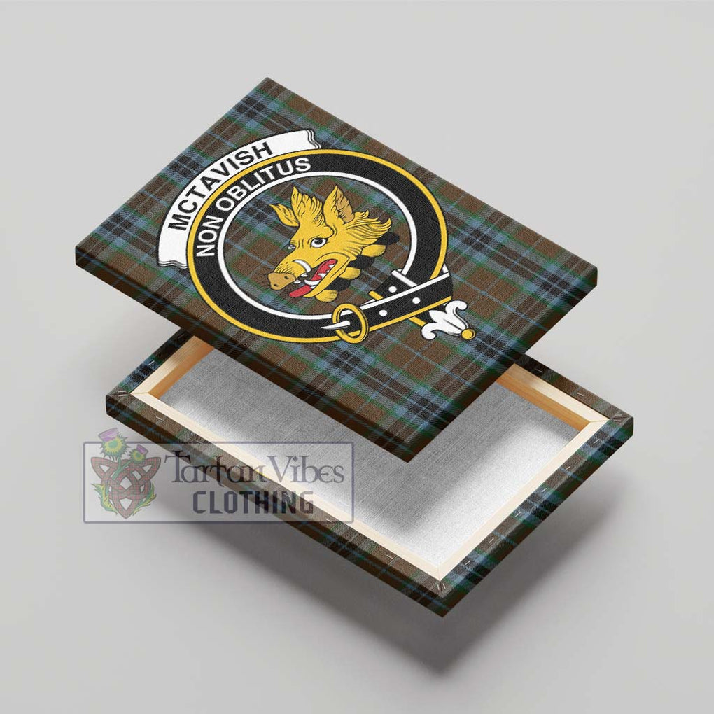 McTavish Hunting Tartan Canvas Print Wall Art with Family Crest - Tartan Vibes Clothing