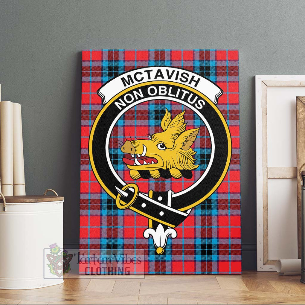 McTavish Modern Tartan Canvas Print Wall Art with Family Crest Without Frame - Tartan Vibes Clothing