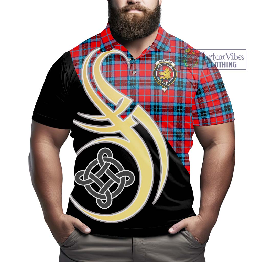 Tartan Vibes Clothing McTavish Modern Tartan Polo Shirt with Family Crest and Celtic Symbol Style