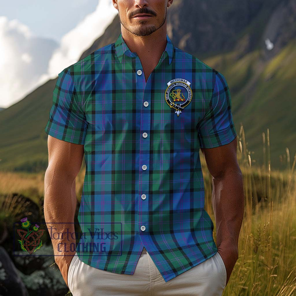 McThomas Tartan Cotton Hawaiian Shirt with Family Crest Adult - Tartan Vibes Clothing