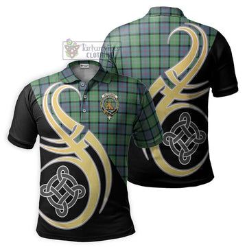 McThomas Ancient Tartan Polo Shirt with Family Crest and Celtic Symbol Style