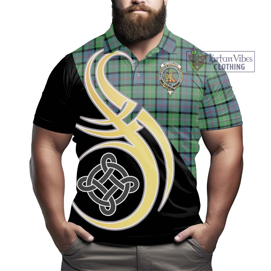 Tartan Vibes Clothing McThomas Ancient Tartan Polo Shirt with Family Crest and Celtic Symbol Style