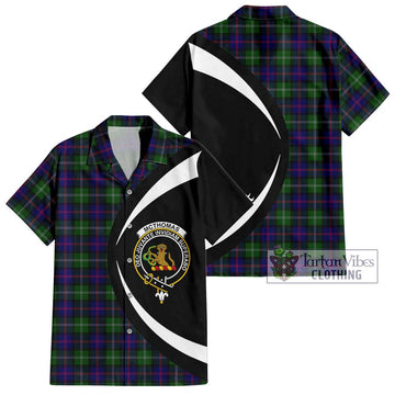 McThomas Modern Tartan Short Sleeve Button Up with Family Crest Circle Style