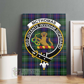 McThomas Modern Tartan Canvas Print Wall Art with Family Crest