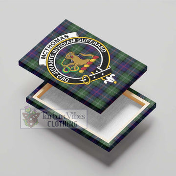 McThomas Modern Tartan Canvas Print Wall Art with Family Crest