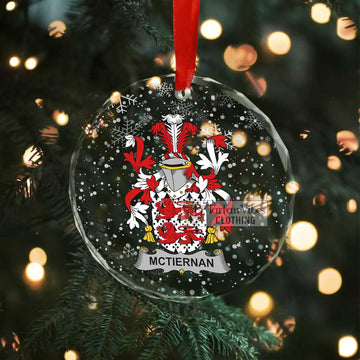 McTiernan Irish Clan Christmas Glass Ornament with Coat of Arms