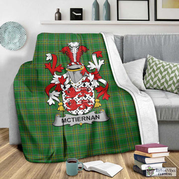 McTiernan Irish Clan Tartan Blanket with Coat of Arms - Tartan Vibes Clothing