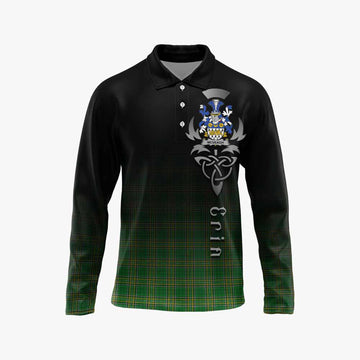 McVeagh Irish Clan Long Sleeve Polo Shirt with Coat of Arms Erin Go Bragh Celtic Inspired Unisex - Tartan Vibes Clothing
