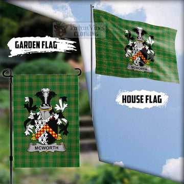 McWorth Irish Clan Tartan Flag with Coat of Arms