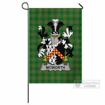 McWorth Irish Clan Tartan Flag with Coat of Arms