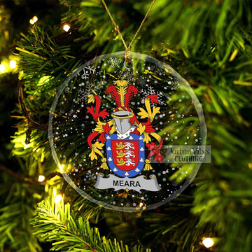 Meara Irish Clan Christmas Glass Ornament with Coat of Arms