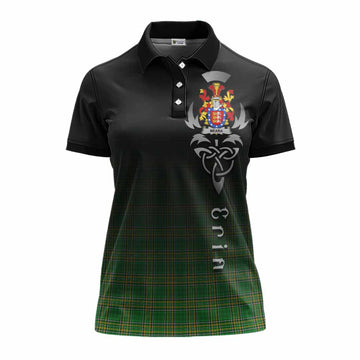 Meara Irish Clan Women's Polo Shirt with Coat of Arms Erin Go Bragh Celtic Inspired Women - Tartan Vibes Clothing