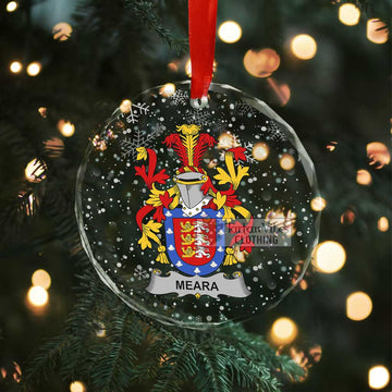 Meara Irish Clan Christmas Glass Ornament with Coat of Arms