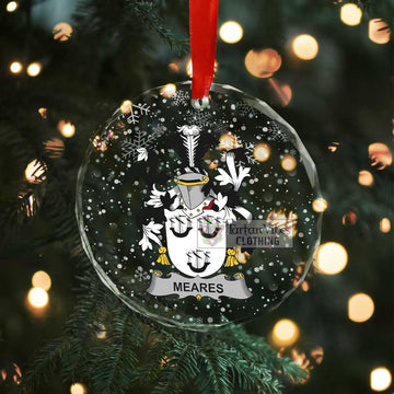 Meares Irish Clan Christmas Glass Ornament with Coat of Arms