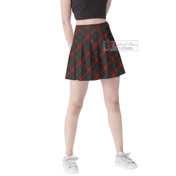 Meath County Ireland Tartan Women's Plated Mini Skirt Cross Style