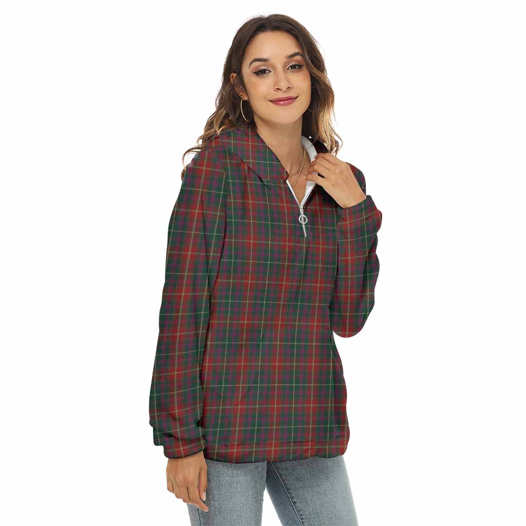 Tartan Vibes Clothing Meath County Ireland Tartan Women's Borg  Half Zip Fleece Hoodie