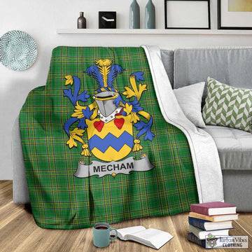 Mecham Irish Clan Tartan Blanket with Coat of Arms - Tartan Vibes Clothing