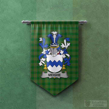 Meighe Irish Clan Tartan Gonfalon, Tartan Banner with Coat of Arms Chevron - Tartan Vibes Clothing