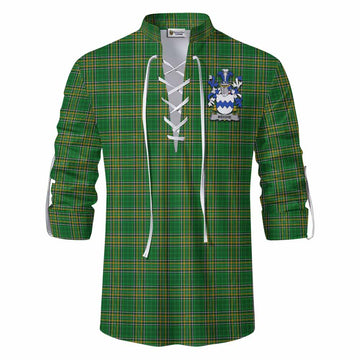 Meighe Irish Clan Tartan Ghillie Kilt Shirt with Coat of Arms Men - Tartan Vibes Clothing