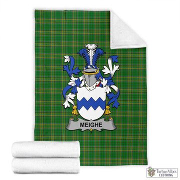Meighe Irish Clan Tartan Blanket with Coat of Arms X-Large 59 x 79 inches 150 x 200 cm - Tartan Vibes Clothing