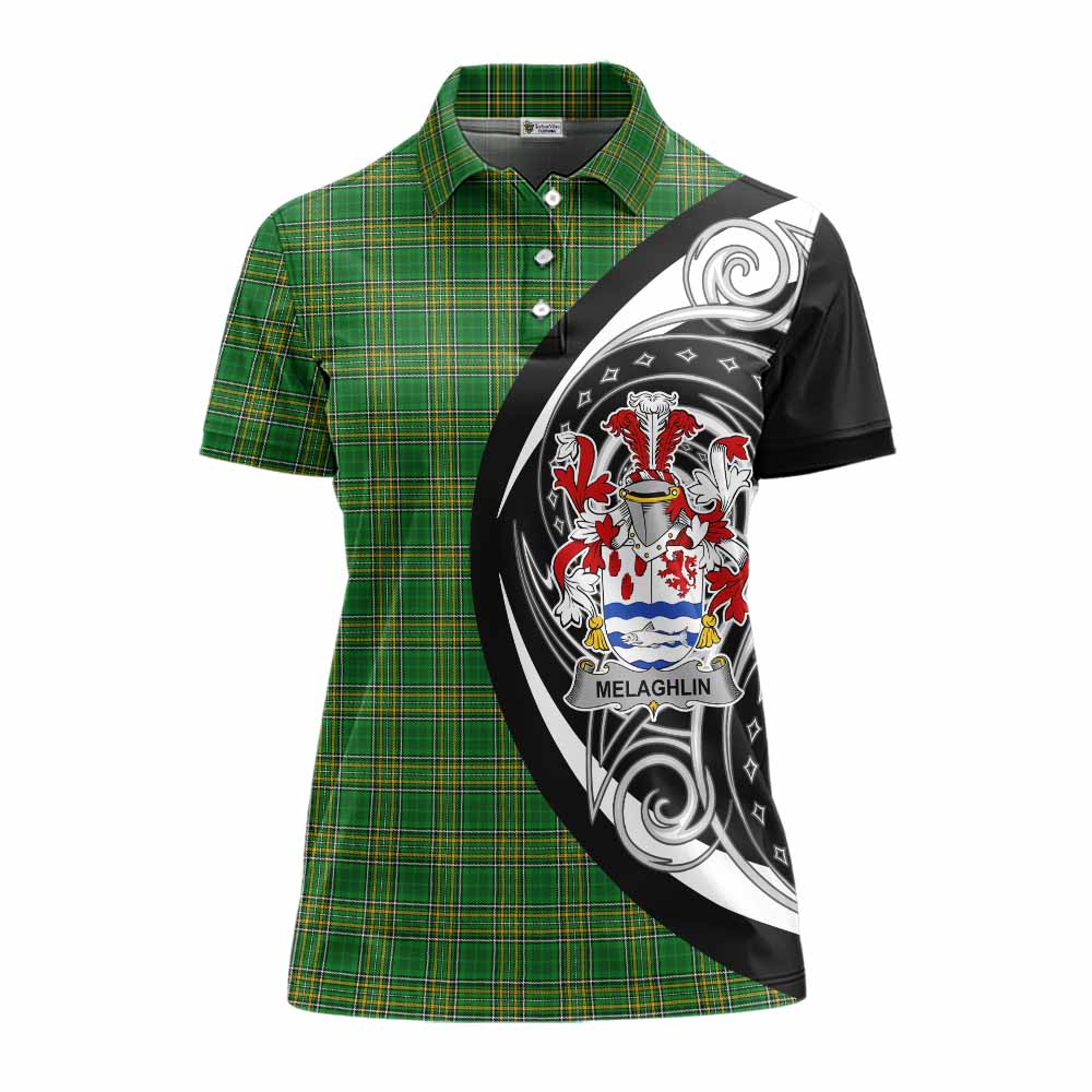 Melaghlin Irish Clan Women's Polo Shirt Celtic Circle Style Women - Tartan Vibes Clothing