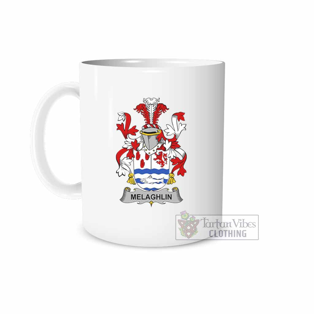 Melaghlin Irish Clan Coat of Arms Ceramic Mug White - 2D-tartanvibesclothing