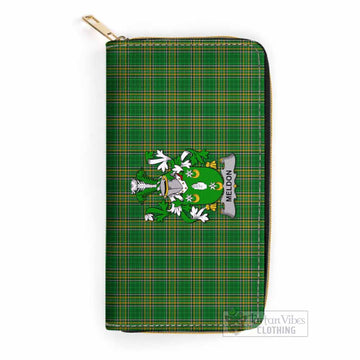 Meldon Irish Clan Tartan Women's Leather Wallet with Coat of Arms One Size 19.7*10.5*3.5 cm - Tartan Vibes Clothing