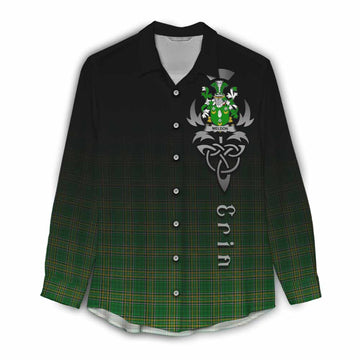 Meldon Irish Clan Women's Casual Shirt with Coat of Arms Erin Go Bragh Celtic Inspired Female - Tartan Vibes Clothing