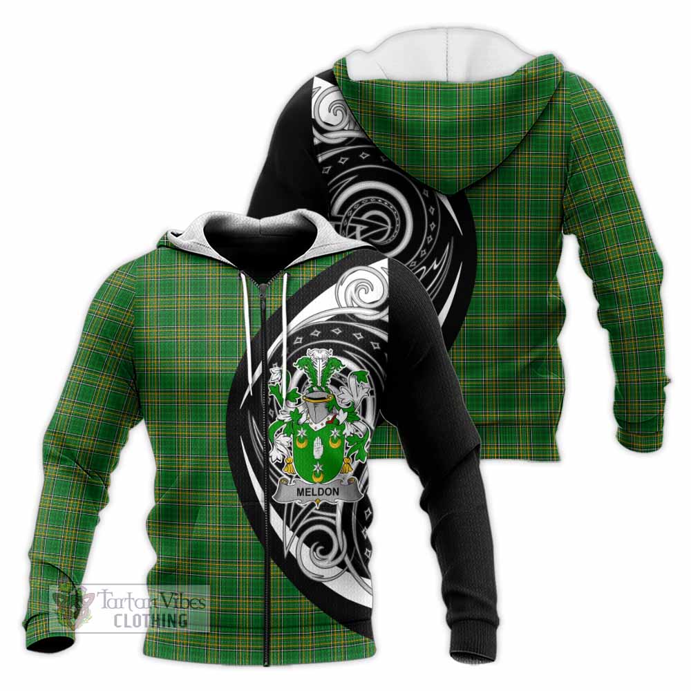 Meldon Irish Clan Knitted Hoodie Celtic Circle Style Unisex Knitted Zip Hoodie - Tartan Vibes Clothing