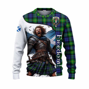 Meldrum Crest Tartan Knitted Sweater Inspired by the Freedom of Scottish Warrior