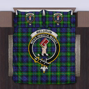 Meldrum Tartan Quilt Bed Set with Family Crest