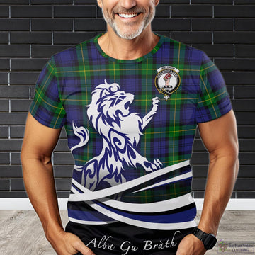 Meldrum Tartan T-Shirt with Alba Gu Brath Regal Lion Emblem