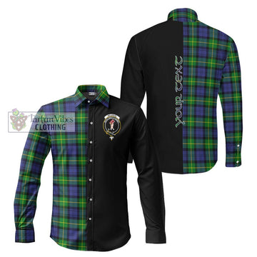 Meldrum Tartan Long Sleeve Button Shirt with Family Crest and Half Of Me Style