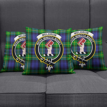 Meldrum Tartan Pillow Cover with Family Crest