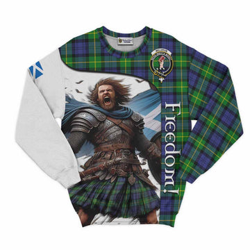 Meldrum Crest Tartan Sweatshirt Inspired by the Freedom of Scottish Warrior