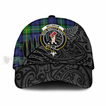 Meldrum Tartan Classic Cap with New Zealand Silver Fern Half Style